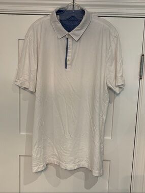 Banana Republic White Polo with Navy Trim